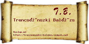 Trencsánszki Balázs névjegykártya